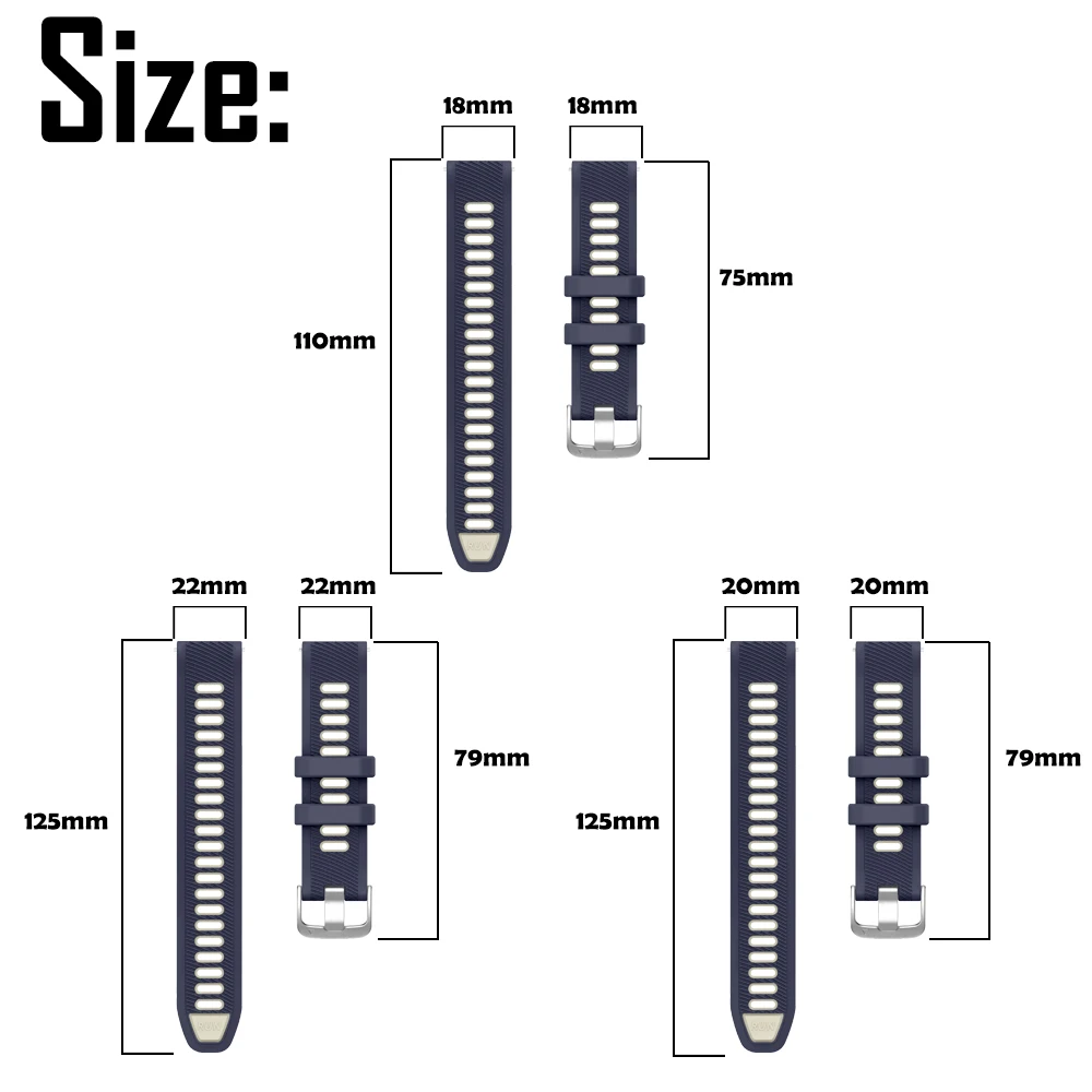 Versatile Watch Band with Official Buckle Strap - 18, 20, 22mm Sizes Available