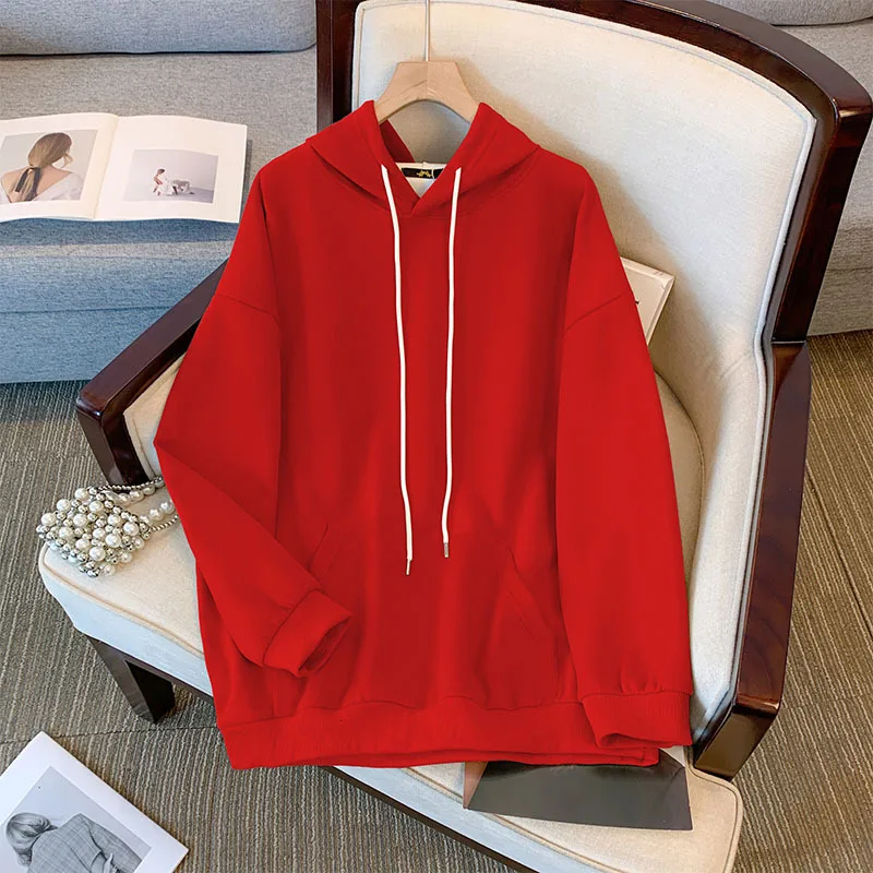 Plus Size Women\'s Bust 160 Autumn Winter Hooded Nine Color Sweatshirt Loose Long Sleeve Top Lare Size 6XL 7XL 8XL 9XL 150Kg