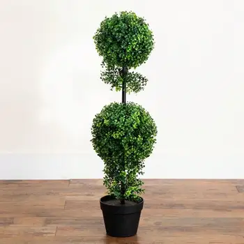 34” Boxwood Double Ball Topiary Artificial Tree UV (Indoor/Outdoor) Home Decor. 1