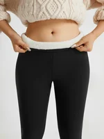 Women's Casual Thickened Fleece-Lined Warm Leggings With Lamb Wool Lining For Running Colanti 2