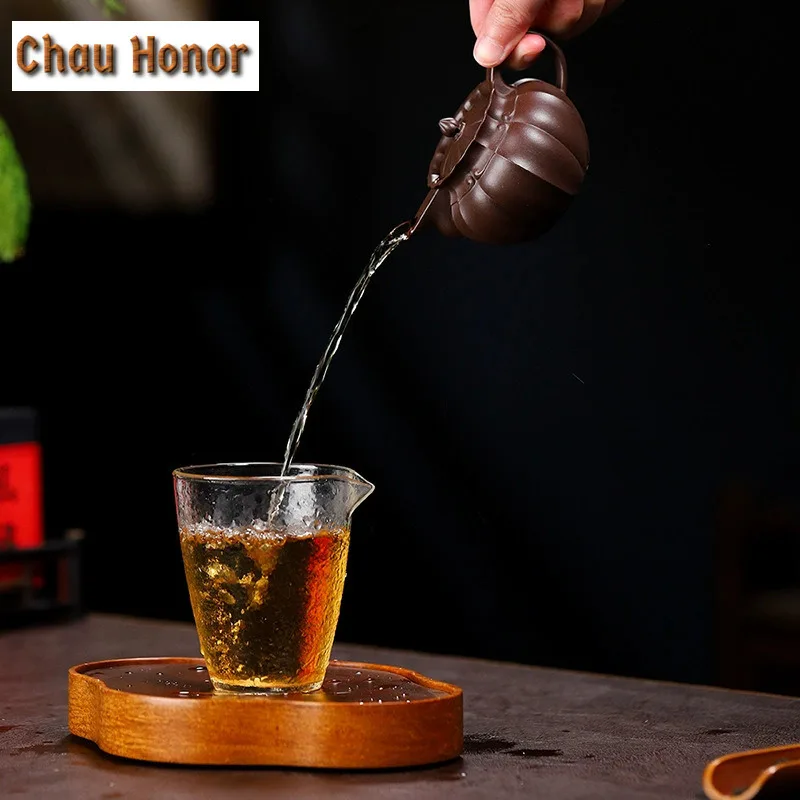 150ml Elegant Yixing Purple Clay Teapots Handmade Monk Hat Pot Raw Ore Purple Mud Kettle Chinese Zisha Tea Set Collection Gifts