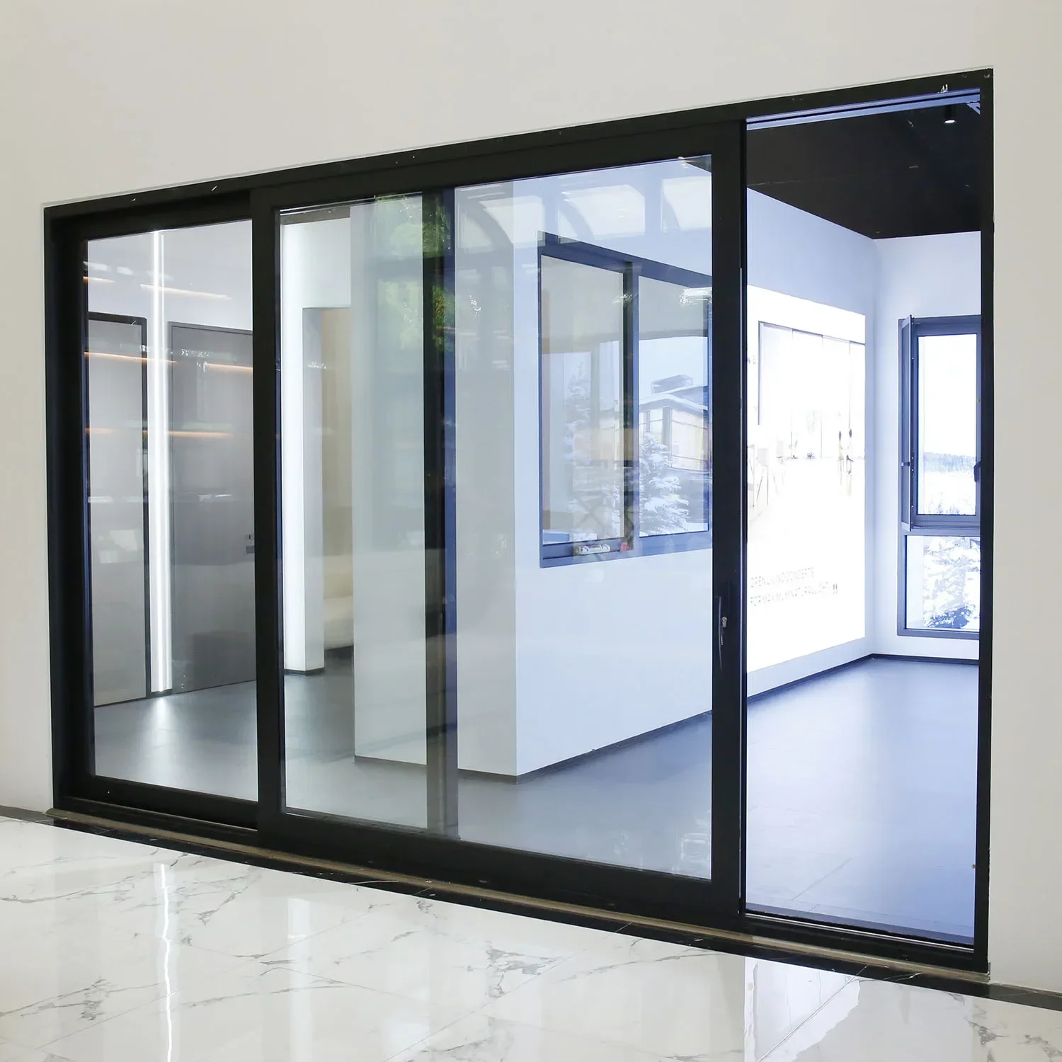 Minimalist Design Sliding Door Exterior Patio Aluminum Door Cutomized Balcony Sliding Glass Doors Heat Sound Insulation