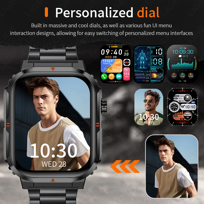 LIGE Smart Watch Men Flashlight Bluetooth Call Heart Rate Sleep Health Monitor Sport Waterproof Smartwatch Women For Android iOS