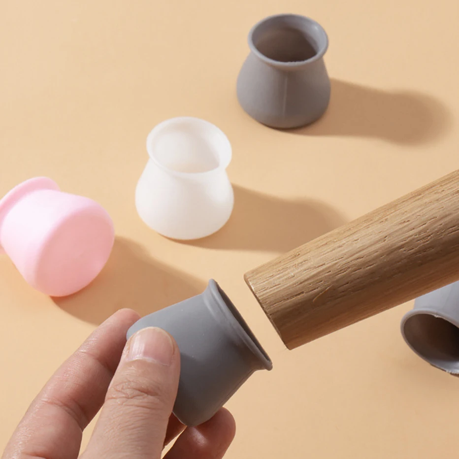 Chair Leg Caps Furniture Leg Caps 16pcs Silicone Chair Leg Caps Rubber Feet Protector Table Feet Cover Non-slip Noise Reduce Desk Chair Foot Covers Furniture Pad
