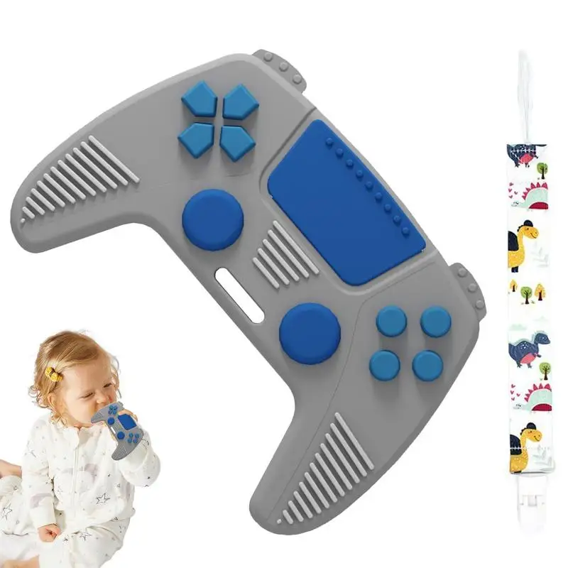 

Силиконовая Игрушка-прорезыватель для зубов, игровой контроллер, жевательная игрушка со шнурком, сенсорные игрушки для прорезывания зубов для грудного вскармливания, Детская снимает десны, Бисфенол А