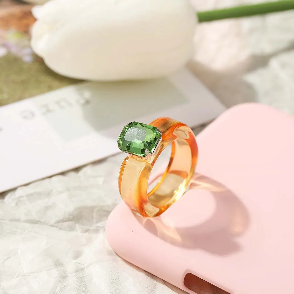 Damen Acryl Edelsteinring Modischer Hip-hop Schmuck_voghion.com