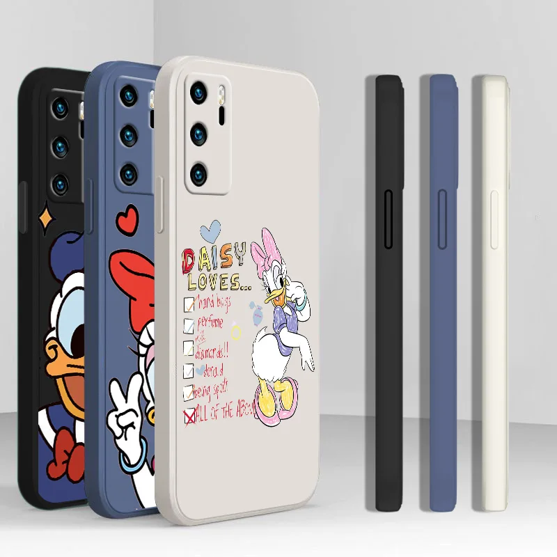 

Donald Duck who loves to take pictures Phone Case Liquid Rope For Huawei P20 P20 PRO LITE P30 P40 P50 PRO LITE P SMART PLUS