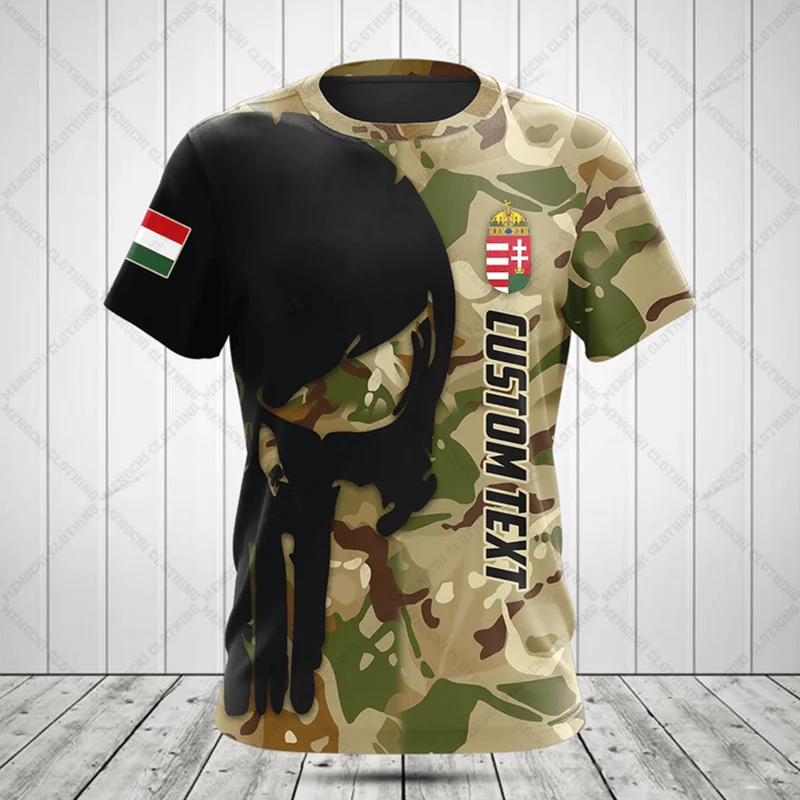 Custom Name Hungary Camouflage Tees Summer Cool Sportswear Men's