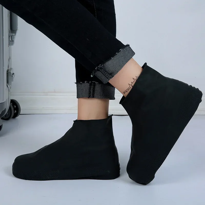 1 Pair Thickening Material Shoes Silicone Shoes Cover Protectors Boots Wear-resistant Water Proof Latex Cover Rainy Day Reusable shoe covers