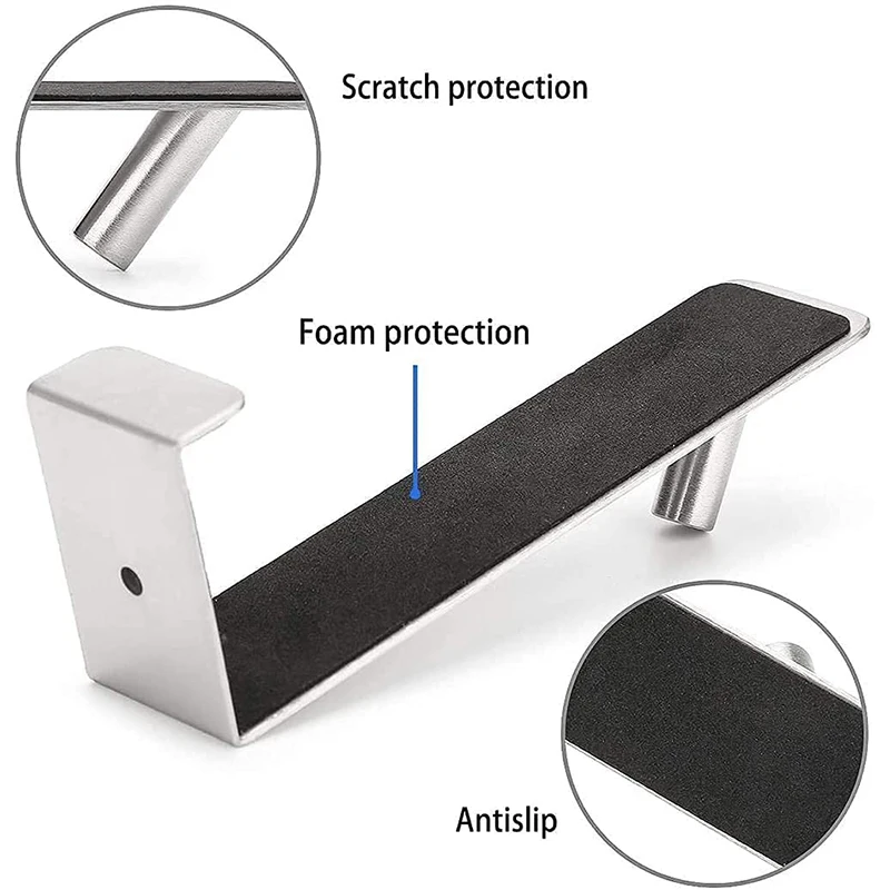 Stainless Steel Hook Double-Sided Metal Non-Stick Easy Storage Clothes Hook Back Hanging Double Bathroom Glass Door