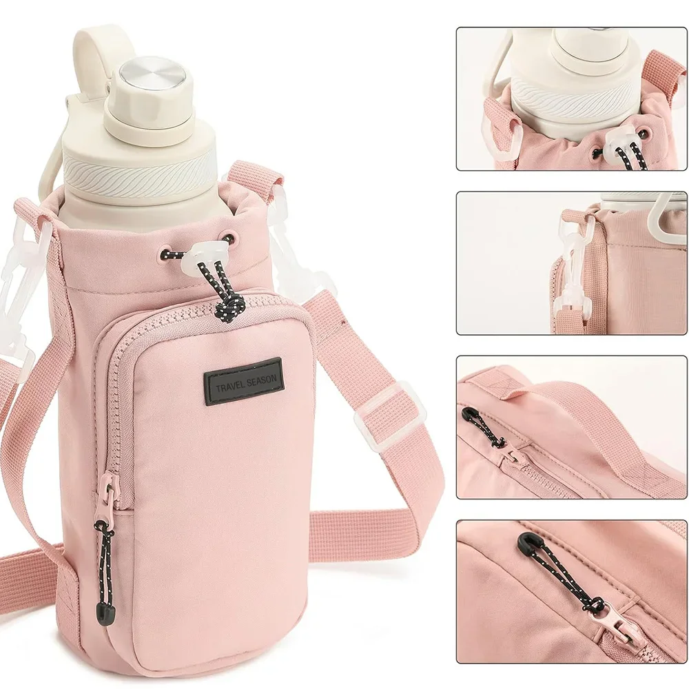 รูปสินค้า กระเป๋าใส่ขวดน้ำพกพา สายสะพายปรับได้ สำหรับเดินป่าแคมป์ปิ้ง