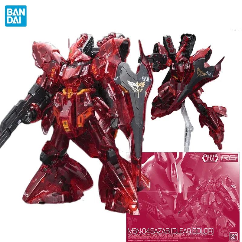 

Original Genuine RG 1/144 Gundam MSN-04 SAZABI CLEAR COLOR PB Limited Bandai Anime Model Toys Action Figure Gifts Collectible