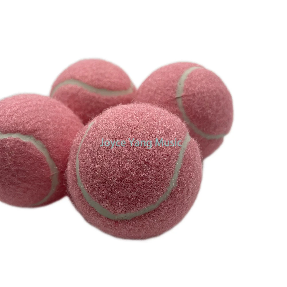 4pcs Pink Rubber Tennis Ball High Resilience Tennis Practice Ball for School Competition Training Exercises