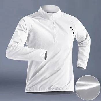 Quick Drying Fitness T-Shirt Casual Jacket Men Outdoor Running Sport Tracksuit Waterproof Windproof Windbreaker Workout Clothing