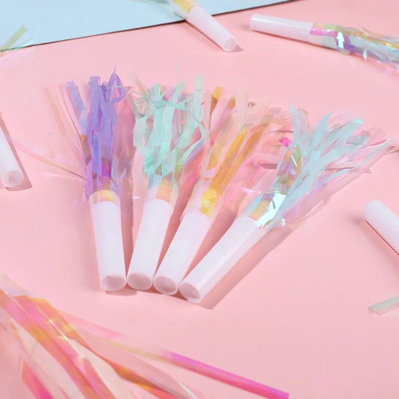 6Pcs Colorful Blowout Whistles Kids Birthday Party Favors Toy Christmas New Year Noise Maker Wedding Gift for Guests Cheer Props