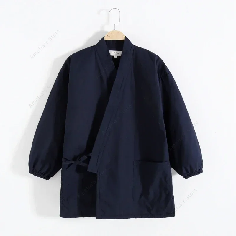 Autumn Winter Men's Japan Kimono Quilted Clothes Samue Tops