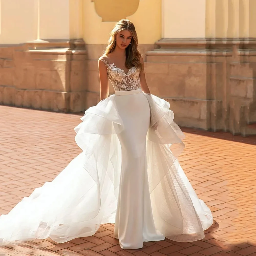 Charming Wedding Dresses Sweetheart Bridal Robes Lace Appliques Backless Mermaid Luxury Gowns Vestidos De Novia Customized 2025 4