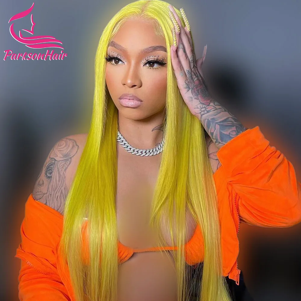 

Yellow Lace Front Wig Human Hair 13x4 13x6 Hd Lace Frontal Wig Brazilian 613 Colored Body Wave Lace Front Wigs For Women Parkson