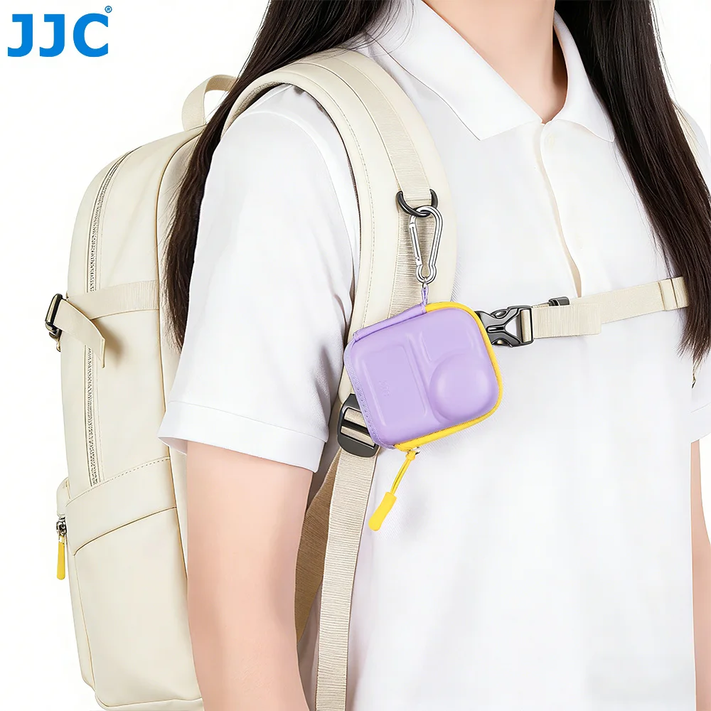 Compact Hard Shell Camera Case with Carabiner and EVA Storage Pouch