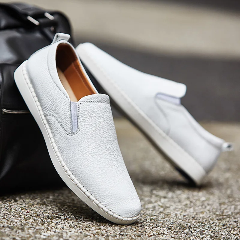 Luxury Handmade Leather Mens Loafers Fashion Slip on Casual Shoes for Men Business Shoes Moccasins Italian Walking Driving