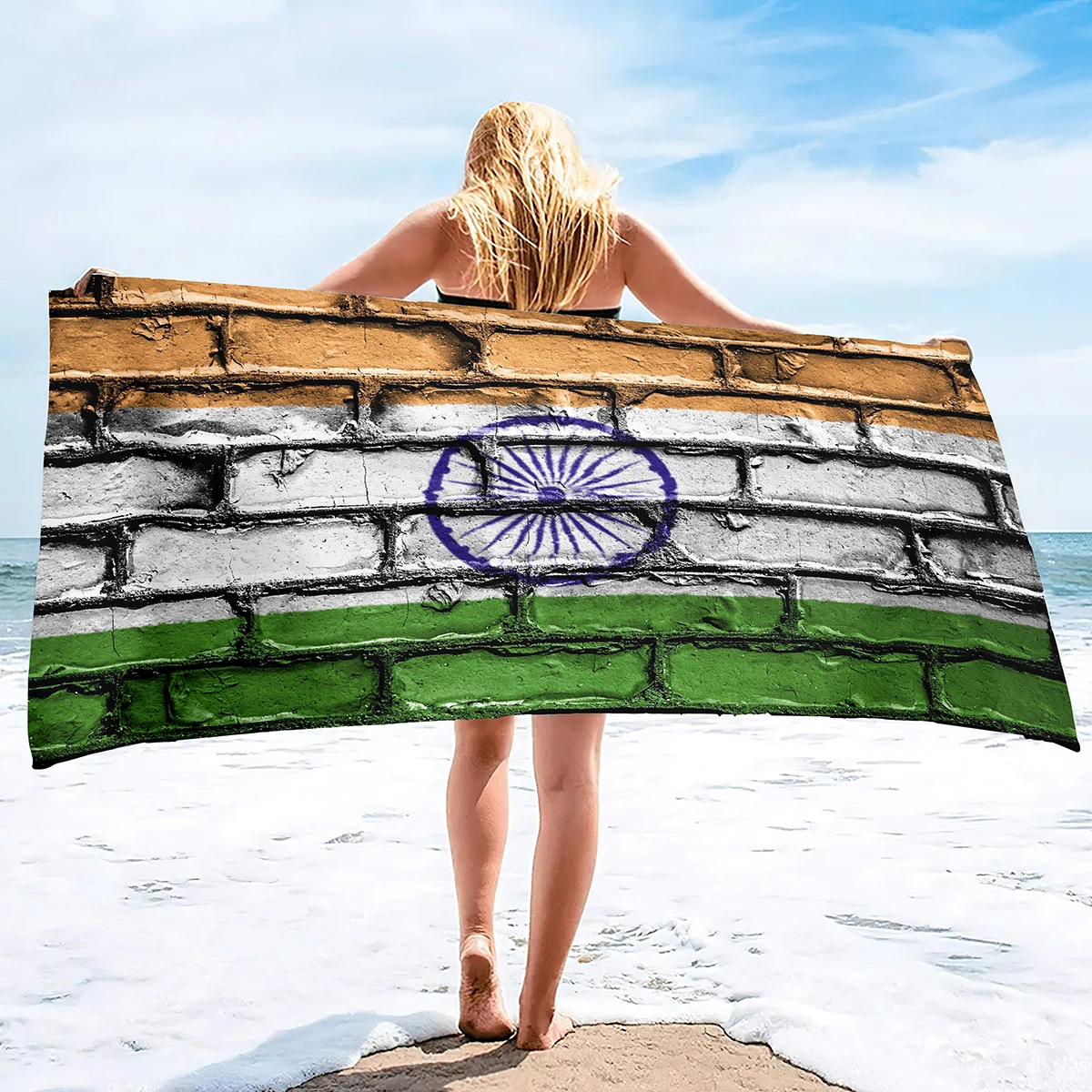 

Пляжное полотенце большого размера с принтом кирпичной стены, очень большое полотенце для бассейна, впитывающее Воздушное пляжное полотенце, быстросохнущее полотенце для плавания без песка