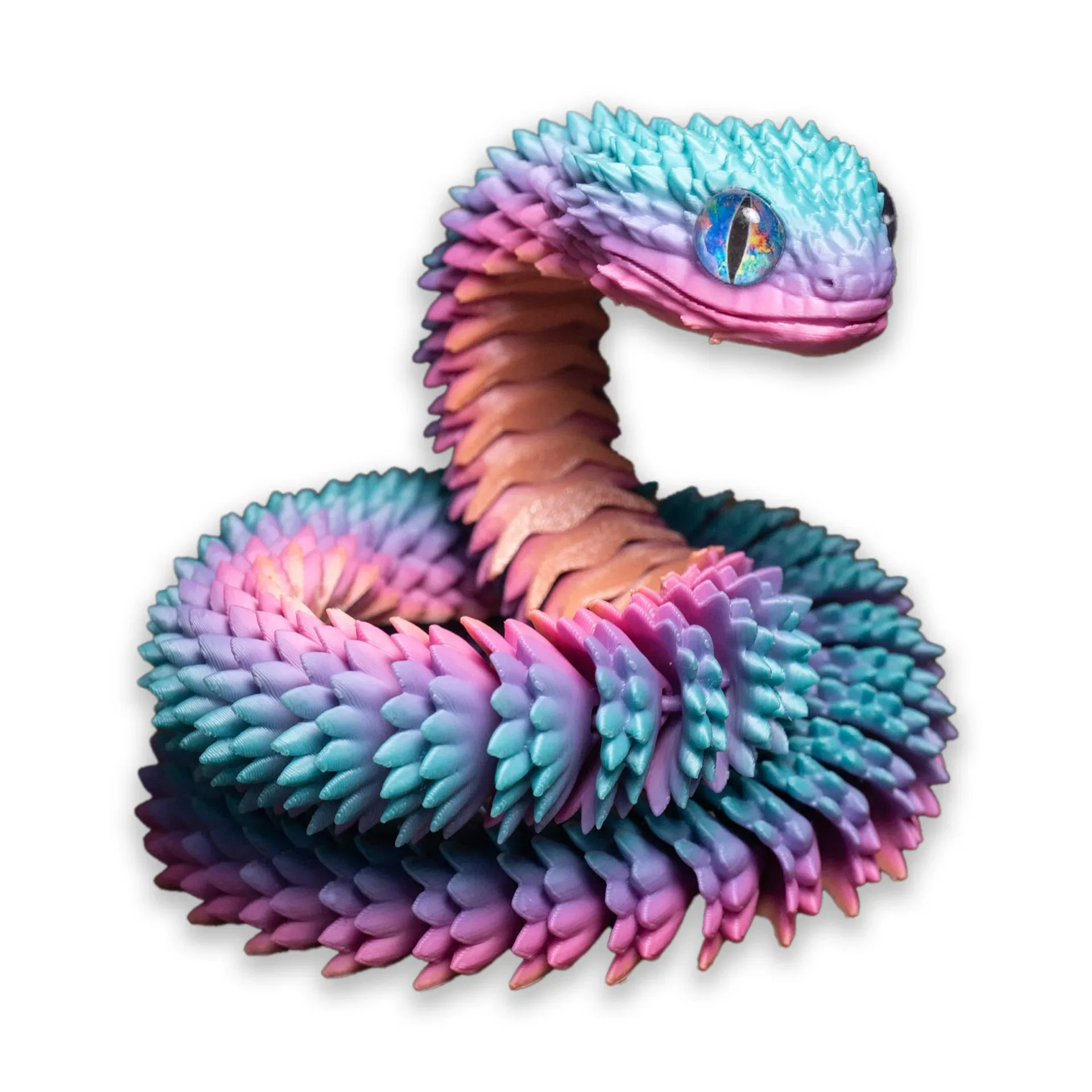 2026 New 3D Printed Realistic Statue Movable Joint Fidget Toys Simulation Snake Year Desk Ornament Animal Model Gift_voghion.com