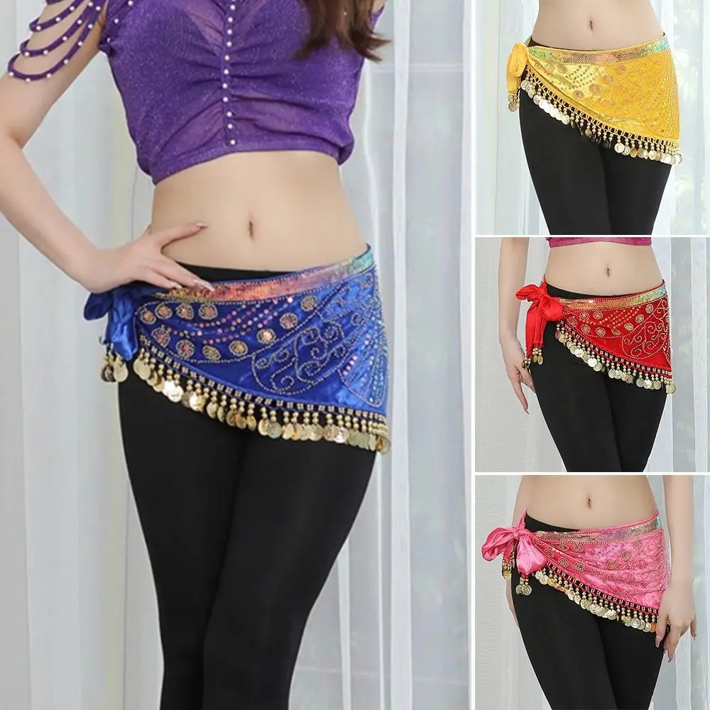 

Bead Belly Dance Hip Scarf Fashion 6 Color Sequins Dancer Skirt Embroidery Wear Practice Costume Decor For Thailand/India/Arab