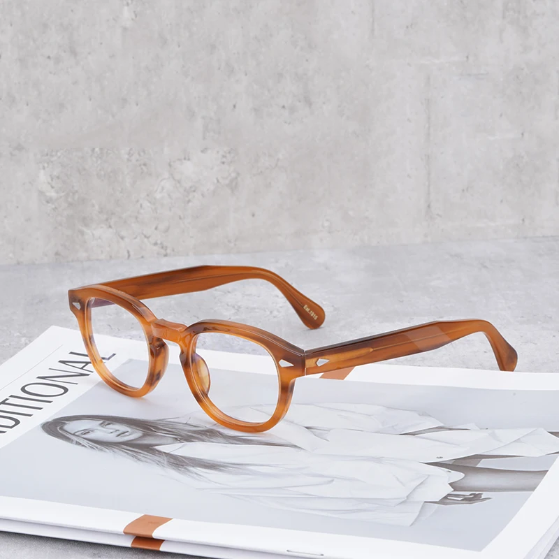 Johnny Depp Glasses Men Computer Goggles Round Transparent LEMTOSH