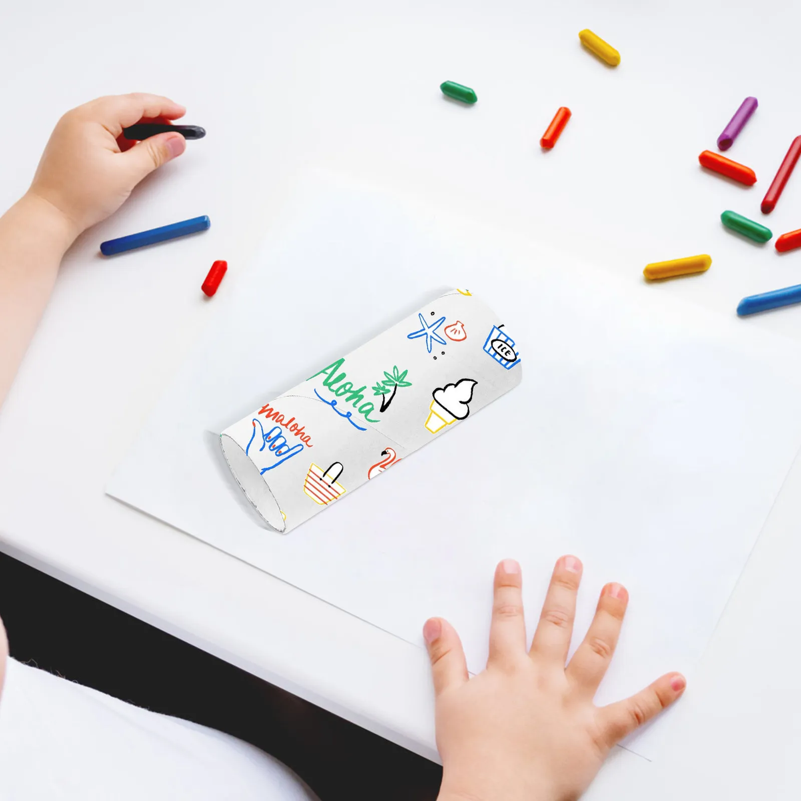 30Pcs 크래프트 종이 낙서 튜브 어린이를위한 찢어지지 않는 판지 롤 그림 그리기 미술 수업 공예 공예 롤