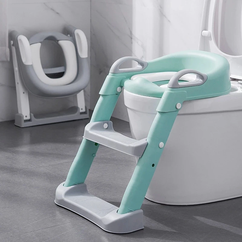 1-8 Years Children's Potty Baby Toilet Seat With Adjustable Ladder Infant Toilet Training Folding Seat Baby Potty Training Seat 6