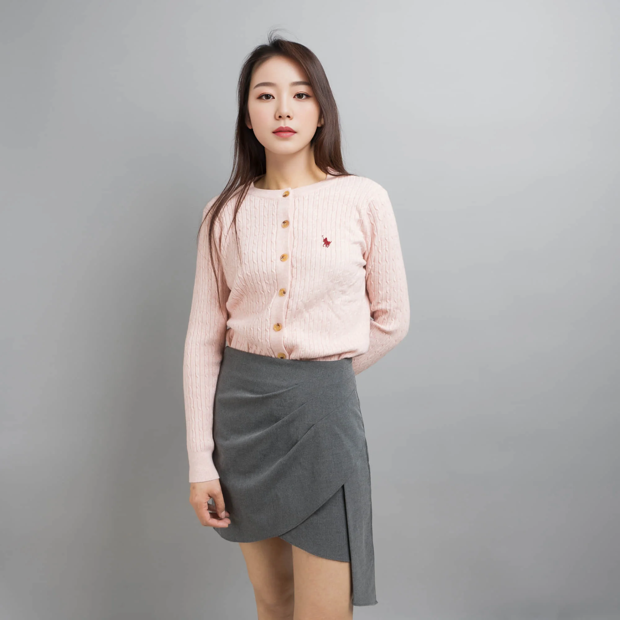 여성용 고급 브랜드 가디건, 메종 로리 파리 폴로 자수 디테일 숙녀 하이 스트레치 클래식 마스코트 프레피 스타일 스웨터