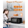 Black Microwave, with Rotary Switch Knob, 700W Countertop Small Microwave, with Microwave Turntable Plate, 6 Level Power 3