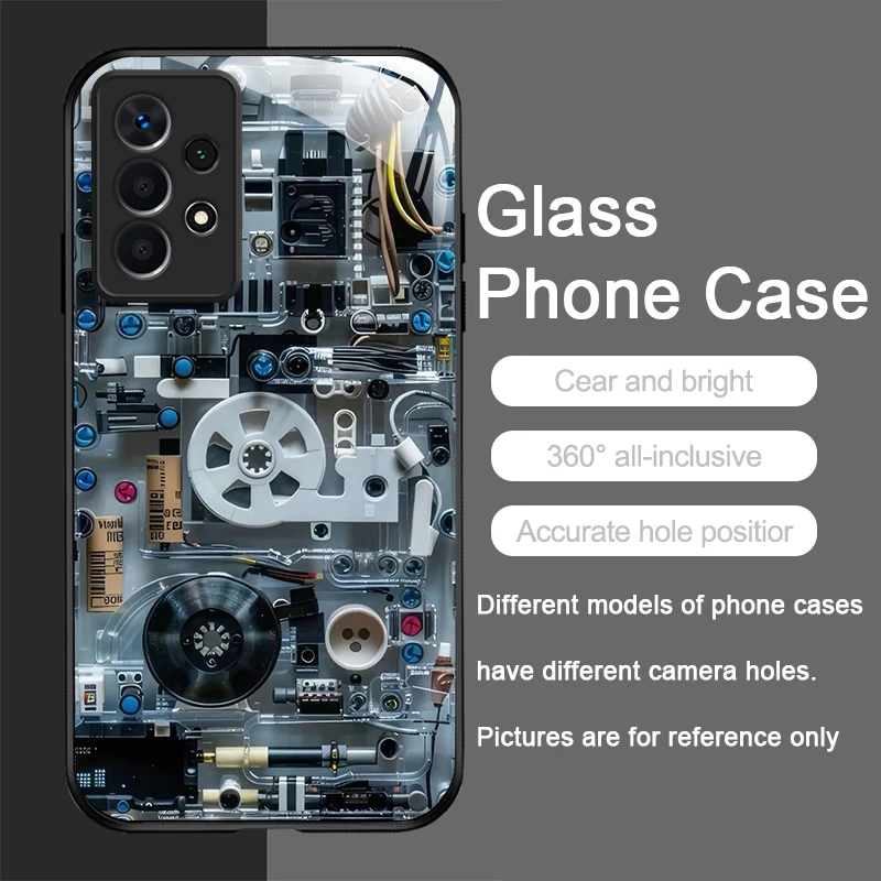 Creative Mechanical Circuit Board Glass Phone Case Cover