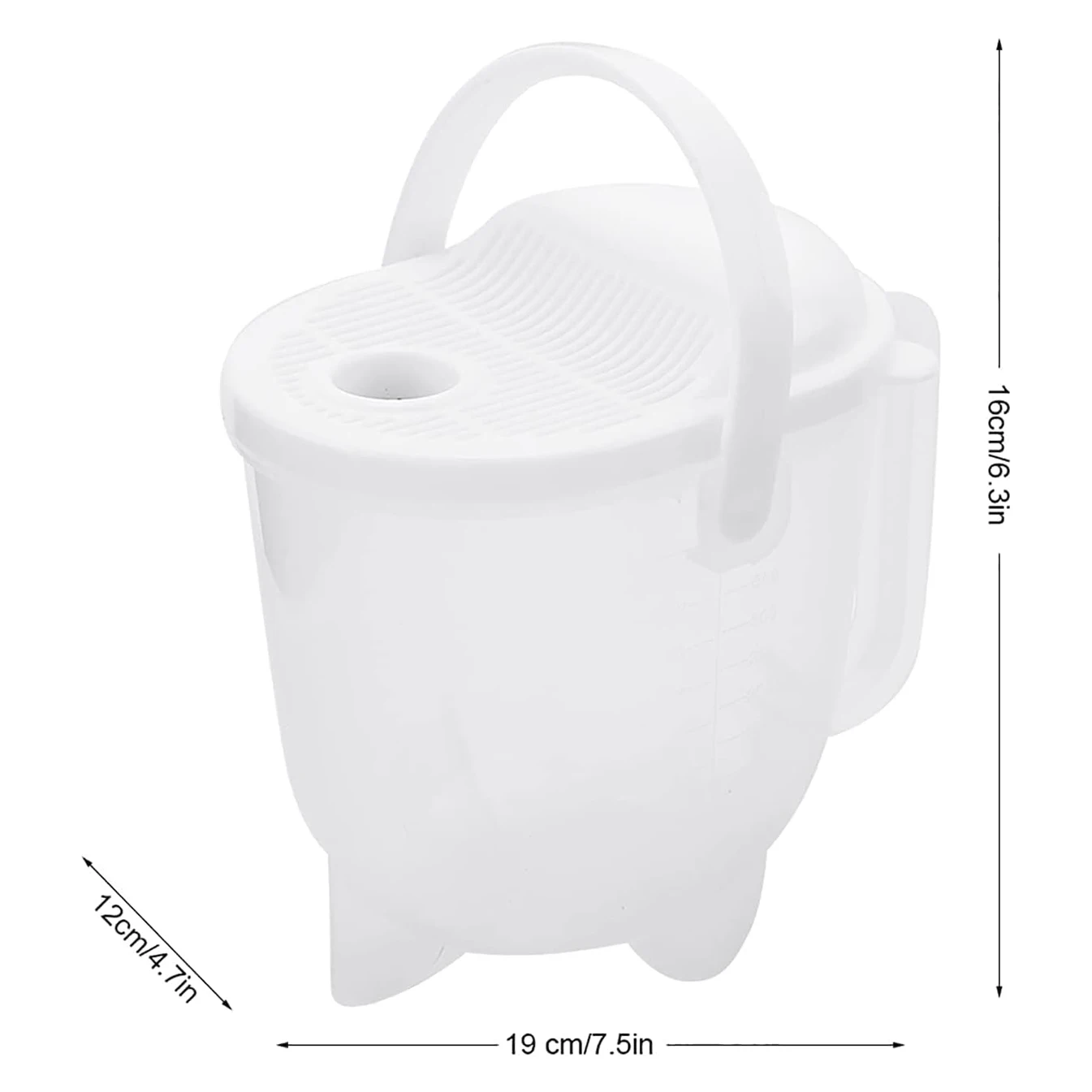 14 Oz Rice Washer Plastic Grain Rice Washing Bowl with Scale Vegetable Fruit Cleaning Tool Strainer Kitchen Colander with Handle