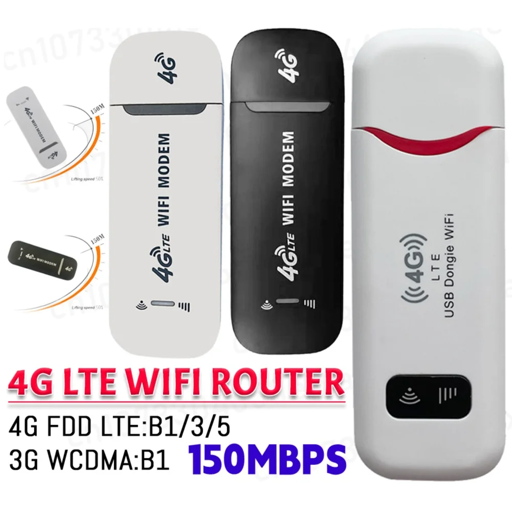 4G Wireless LTE WiFi Router 4G SIM Card Portable 150Mbps USB Modem ...