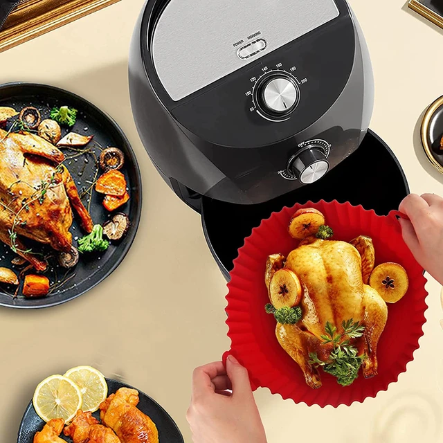 1pc Round Silicone Baking Pan, High Temperature Resistant Microwave Oven &  Air Fryer Mat, Silicone Tray