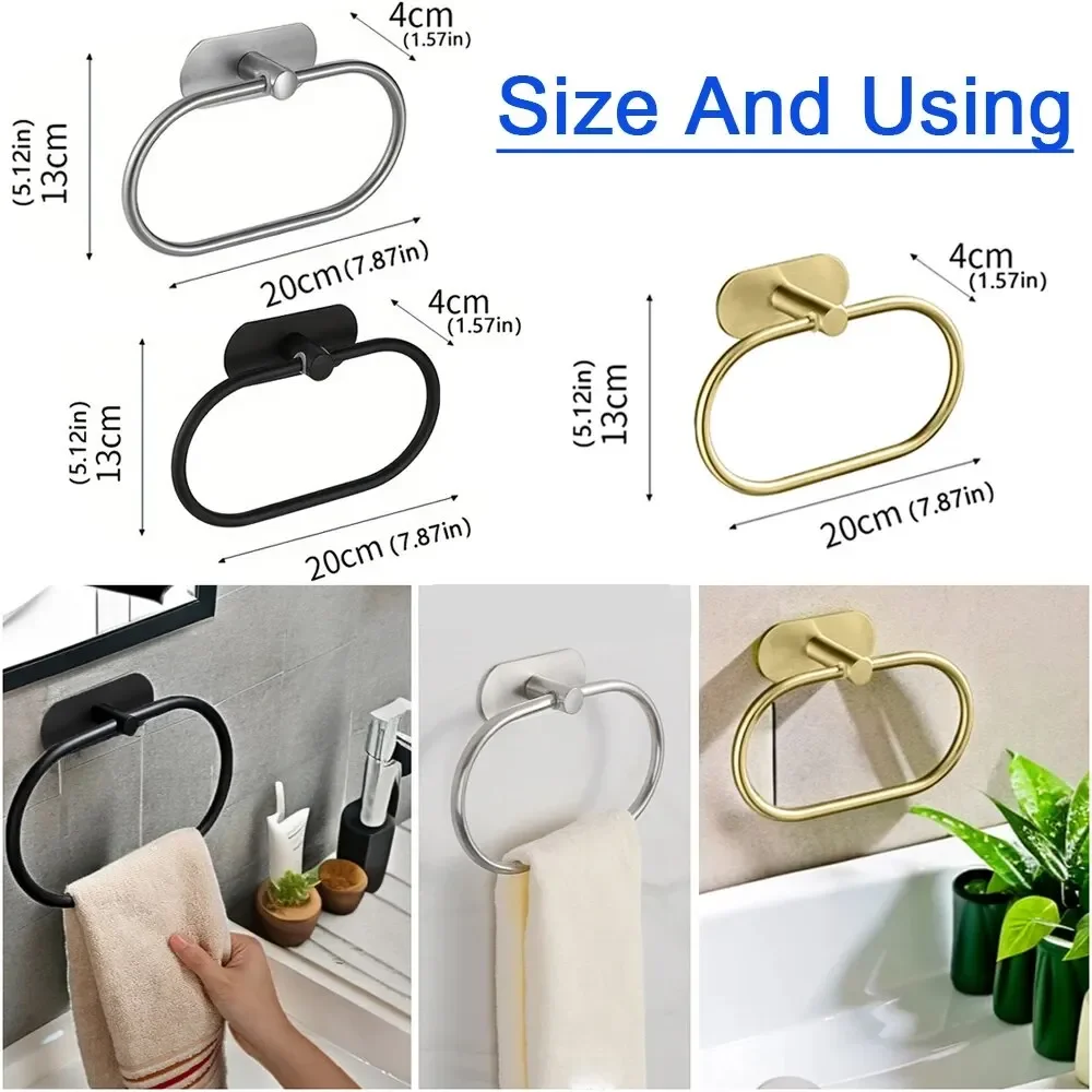 Self-Adhesive Stainless Steel Towel Holder 6