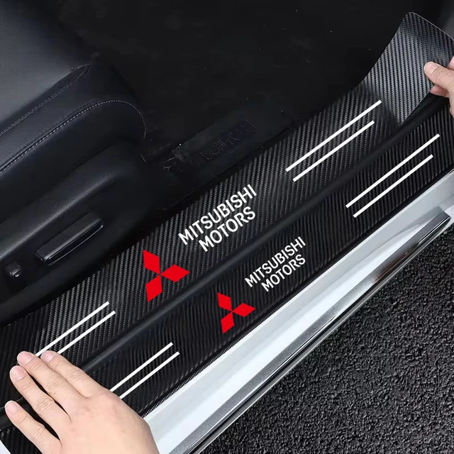 Car Threshold Strip Carbon Fiber Sticker Car Door Sill Protector Accessories For Mitsubishi ASX Lancer EVO Pajero Outlander L200