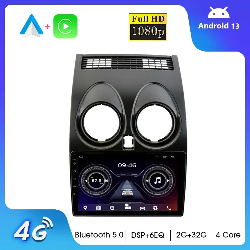 

Android 13 Car Radio for Nissan Qashqai J10 2006 2007 2008-2012 2013 Multimedia Video Player Carplay Auto 2 Din GPS Stereo DVD