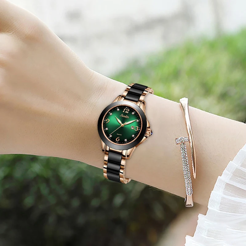 LIGE Clock Women Watches Fashion Diamond Dial Ceramic Quartz Watch Top Brand Luxury Waterproof Ladies Wristwatch Girlfriend Gift