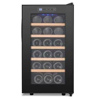 Réfrigérateur à vin de 18 bouteilles, réfrigérateur à vin autoportant silencieux pour la maison/bureau, 12 ℃ -18 ℃   Température réglable, porte en verre 4