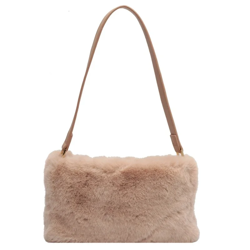 Korean Version Of The New Plush Crossbody Bag Women's Fashion Faux Fur Shoulder Bag Luxury High Quality Plush Shoulder Bag