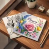 Flower Art Coloring Book 24 Page Gift For Birthday Party Relieve Stress Kill Time Graffiti Painting Drawing Art Book for Adults 3
