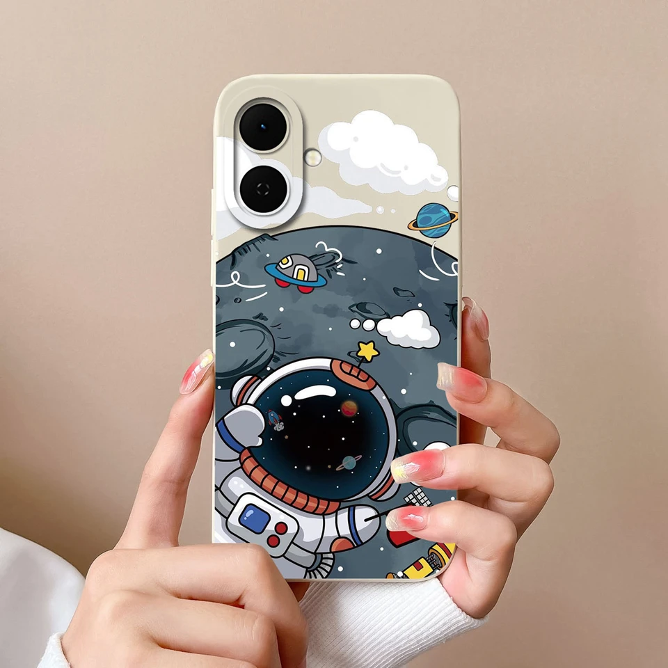 Cartoon Astronaut Cactus Anti-Fingerprint Creative Back Cover Case