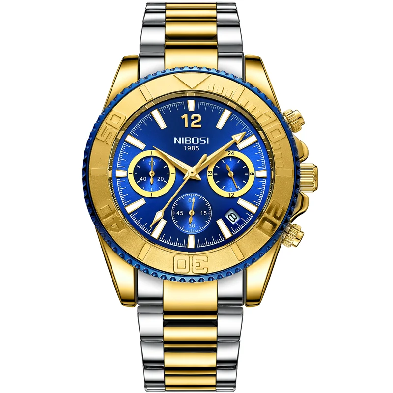 Montres de sport décontractées pour hommes chronographe montre de plongée en acier inoxydable montre-bracelet grand cadran horloge à quartz lumineuse_voghion.com