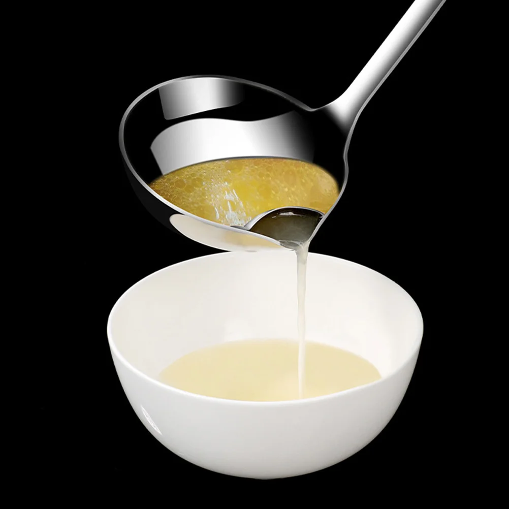 Stainless Steel Oil Filter Spoon Grease Hot Pot Ladle Soup Scoop Practical Colander
