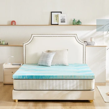 JHK 2-4 Inch Memory Foam Soft Mattress Topper Thick Gel Cooling Mattress Soft and Breathable Bed Topper Bedroom Furniture 1