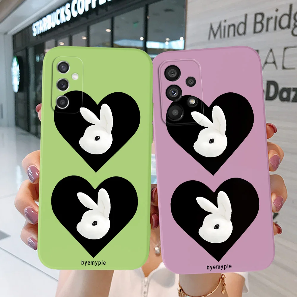 Custodia Per Samsung Galaxy S23 S22 Plus Ultra S23 5G Cover Per Telefono Soft Silicon White Black Pattern Rabbit