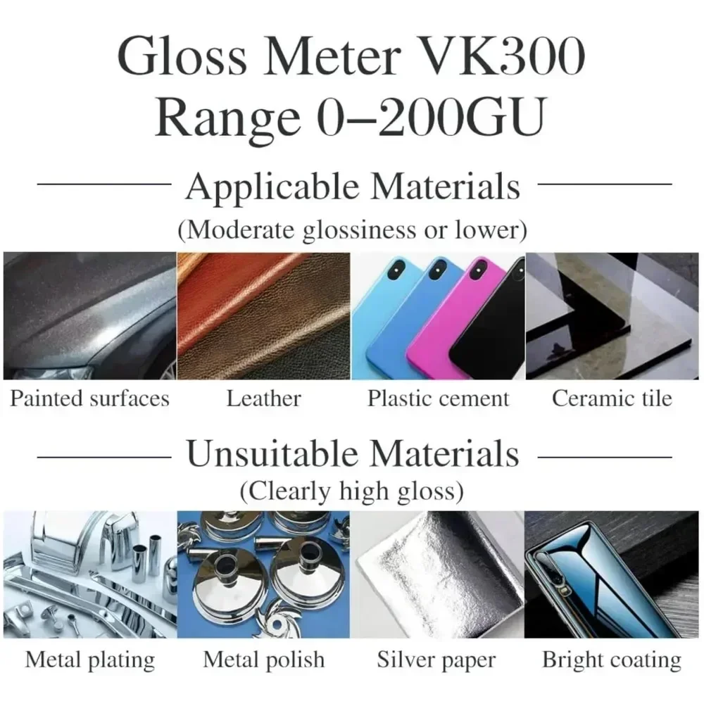 Gloss Meter CS-300 SE Paint ink furniture stone Universal glossmeter 60 ° single angle glossmeter 0-200GU Computer Data Analysis 5