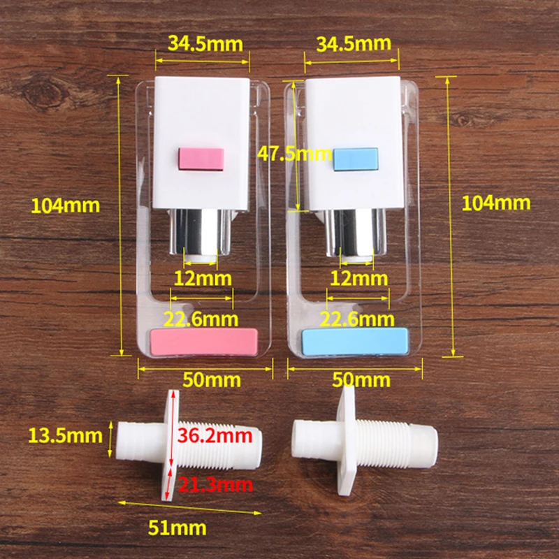 Water Tap Faucet 2pcs Universal Size Push Type Water Dispenser Hot/Cold Key Child Lock Replacement Part